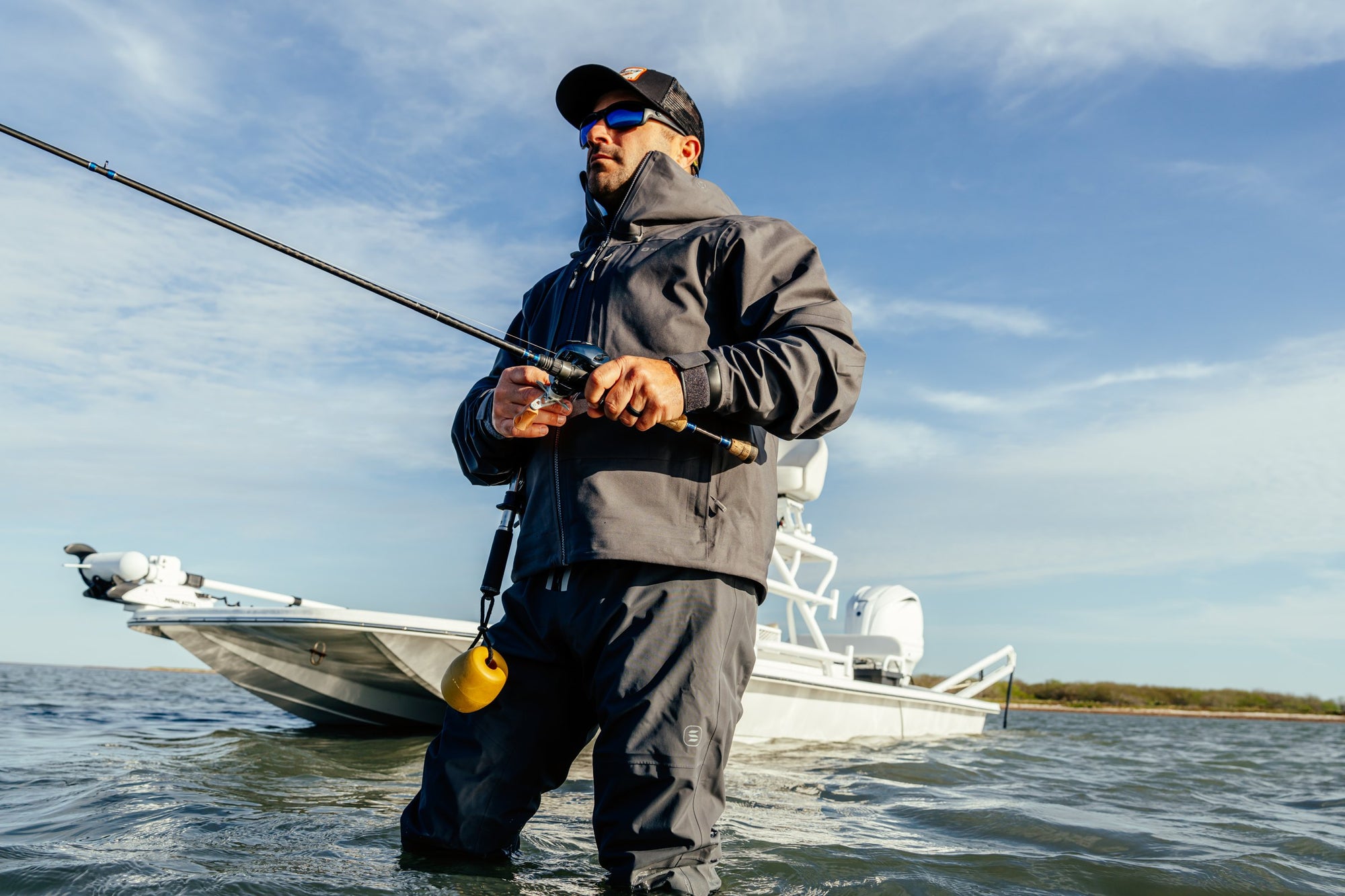 Southerly Coastal Wader beside the skiff