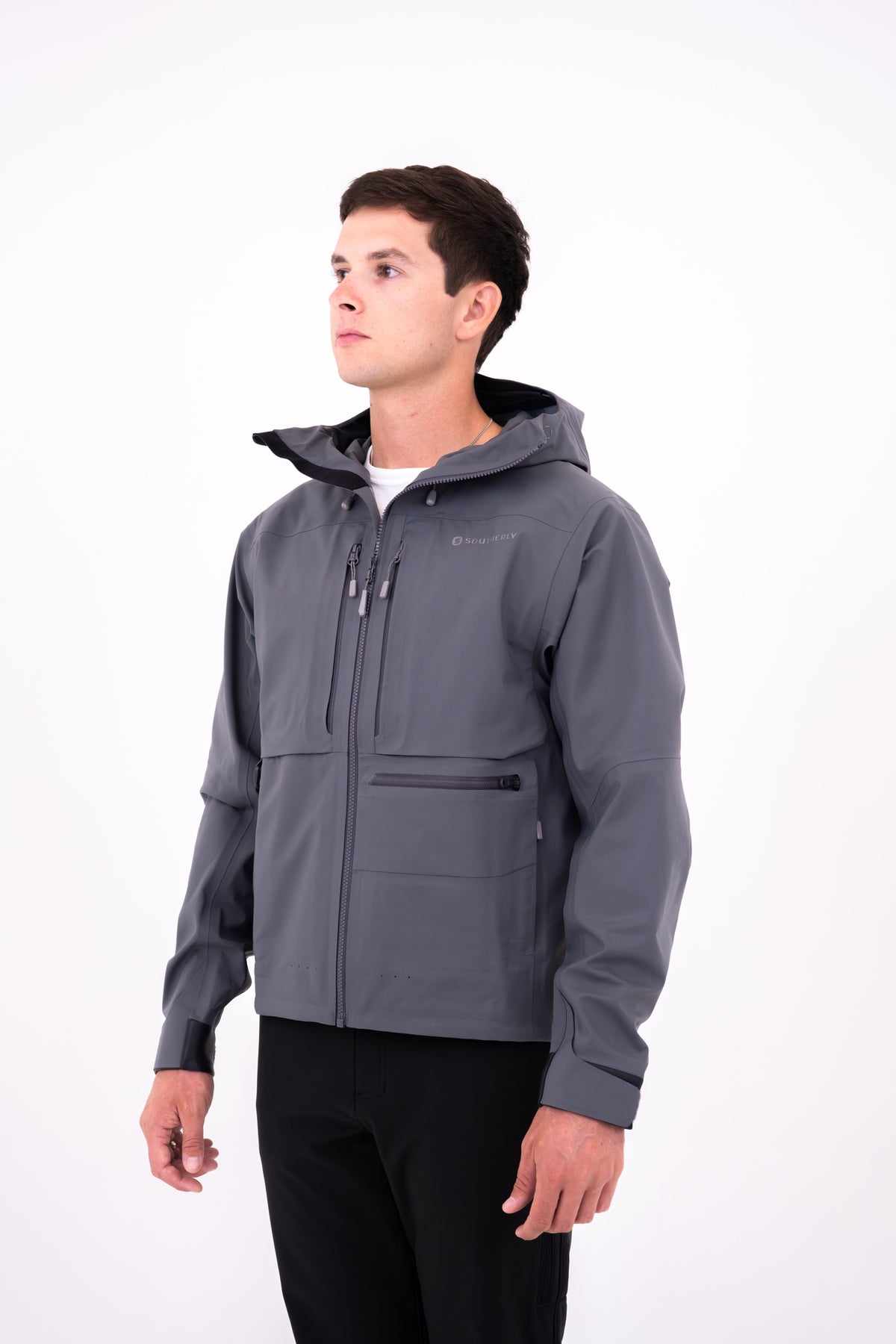 Men's HD Coastal Fishing Jacket in Tempest — studio three-quarter view