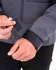 Men's HD Coastal Fishing Jacket in Tempest — studio adjustable neoprene cuff detail