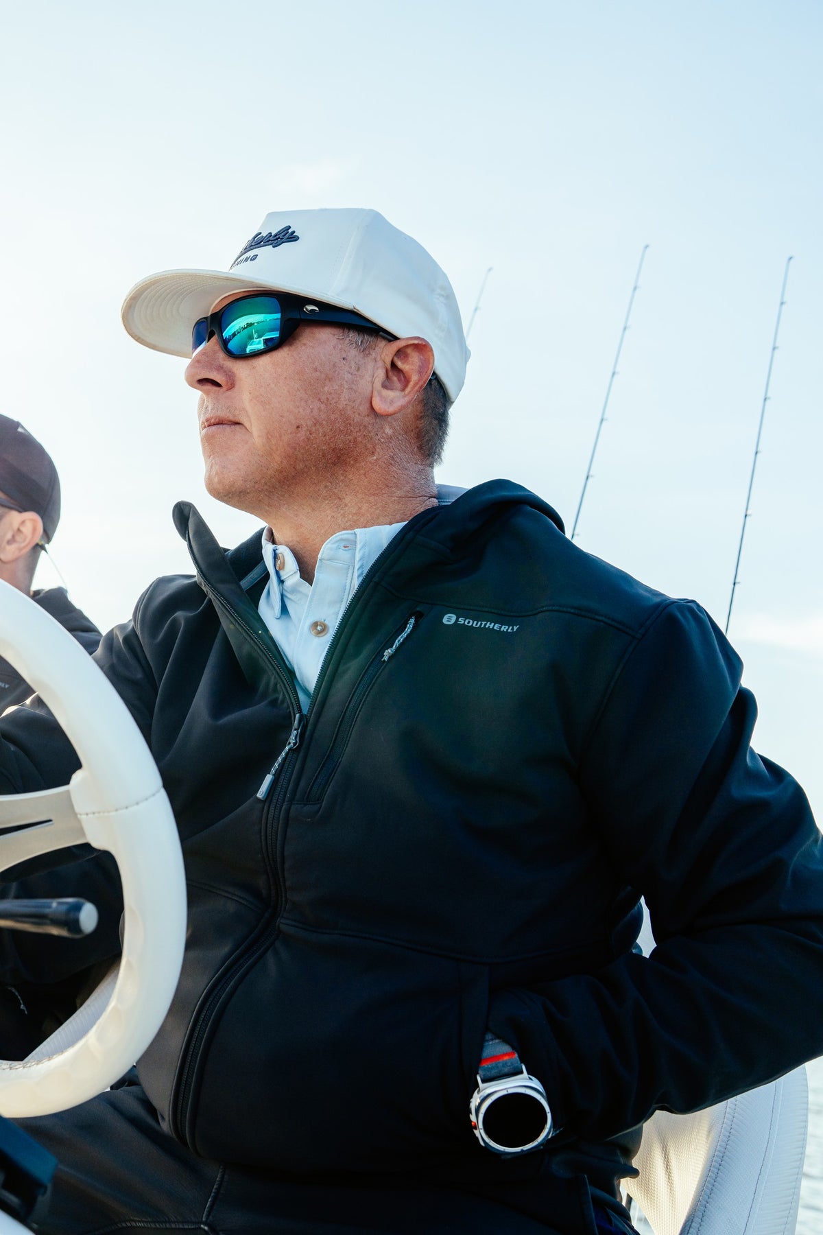 Men's Windward Thermal Hoody in Black at the helm