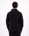 Men's Windward Thermal Hoody in Black — studio back view