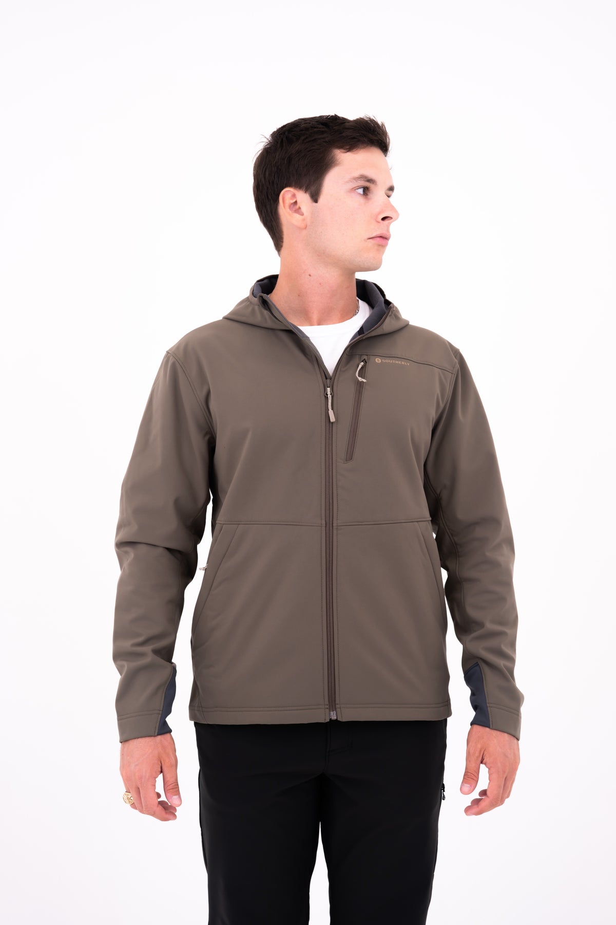 Men's Windward Thermal Hoody in Crocodile — studio front view