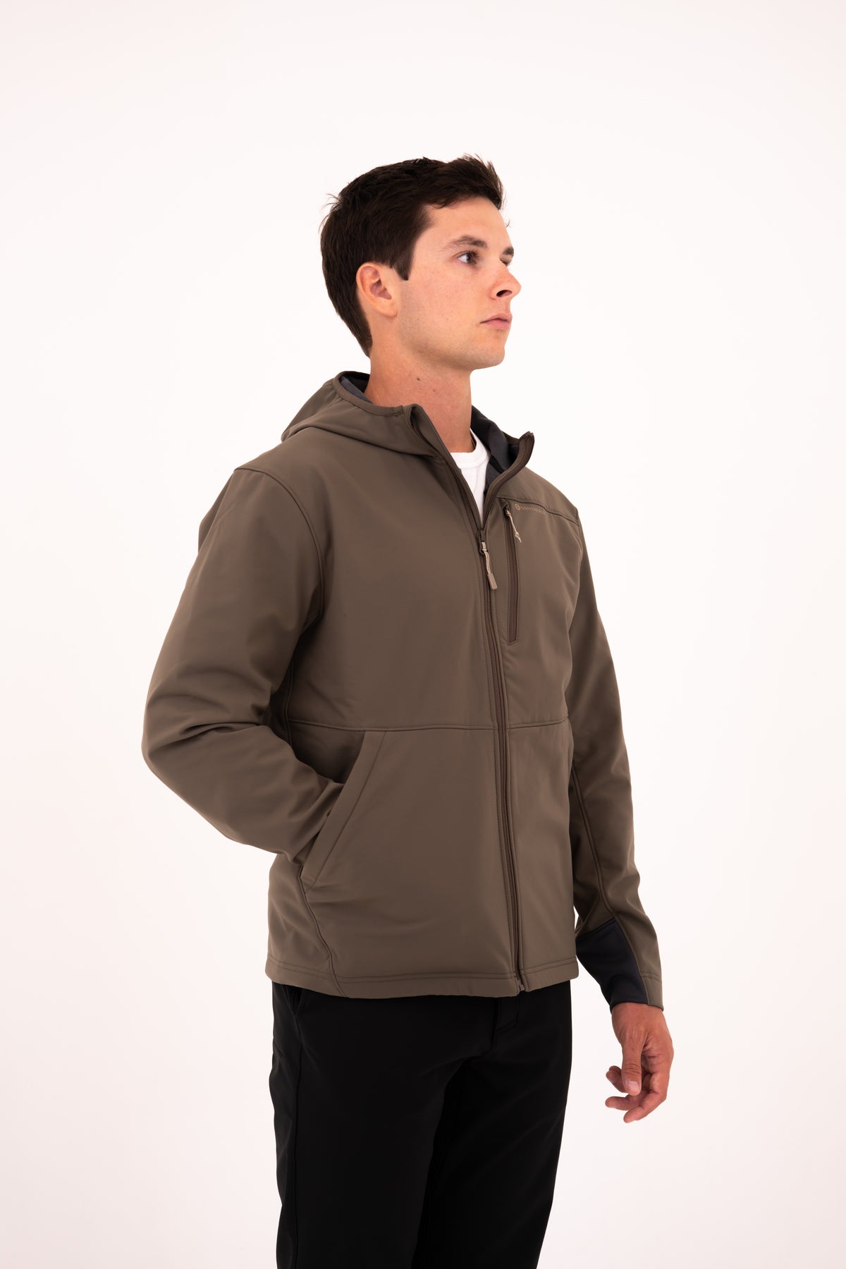 Men's Windward Thermal Hoody in Crocodile — studio side view