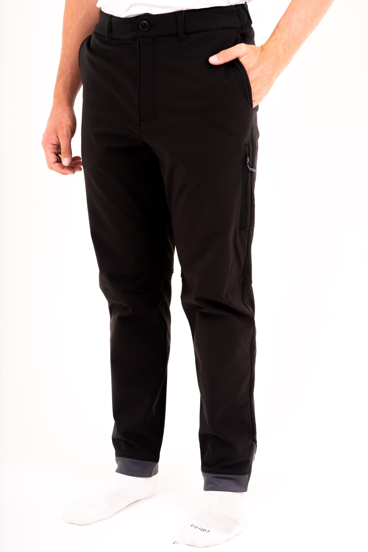 Men's Windward Thermal Pant in Black — studio front view